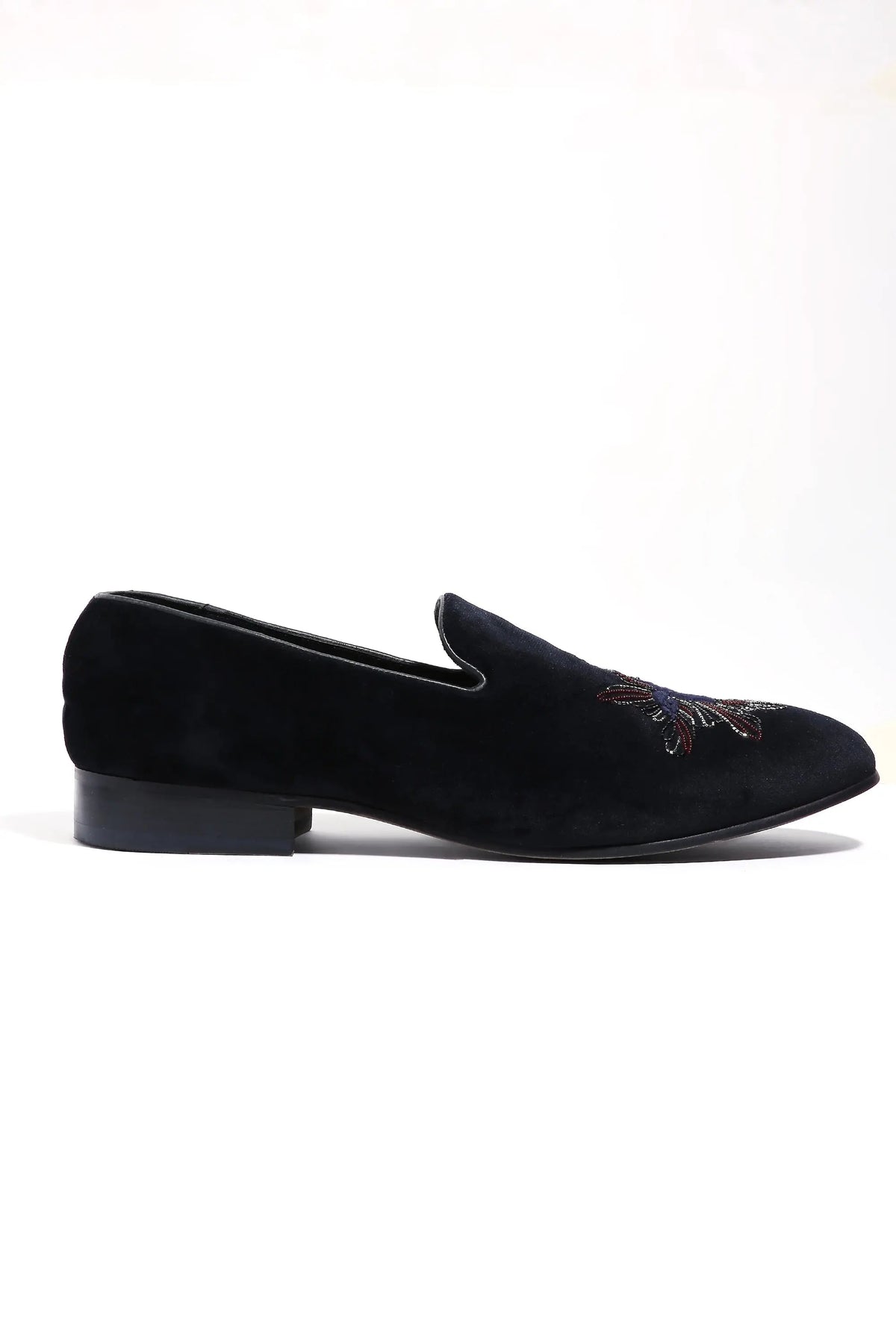 Avian Elegance Velvet Slip-Ons - Asuka Couture