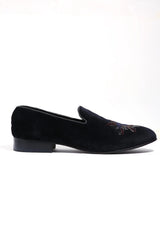 Avian Elegance Velvet Slip-Ons - Asuka Couture