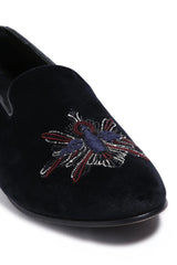 Avian Elegance Velvet Slip-Ons - Asuka Couture