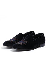 Avian Elegance Velvet Slip-Ons - Asuka Couture