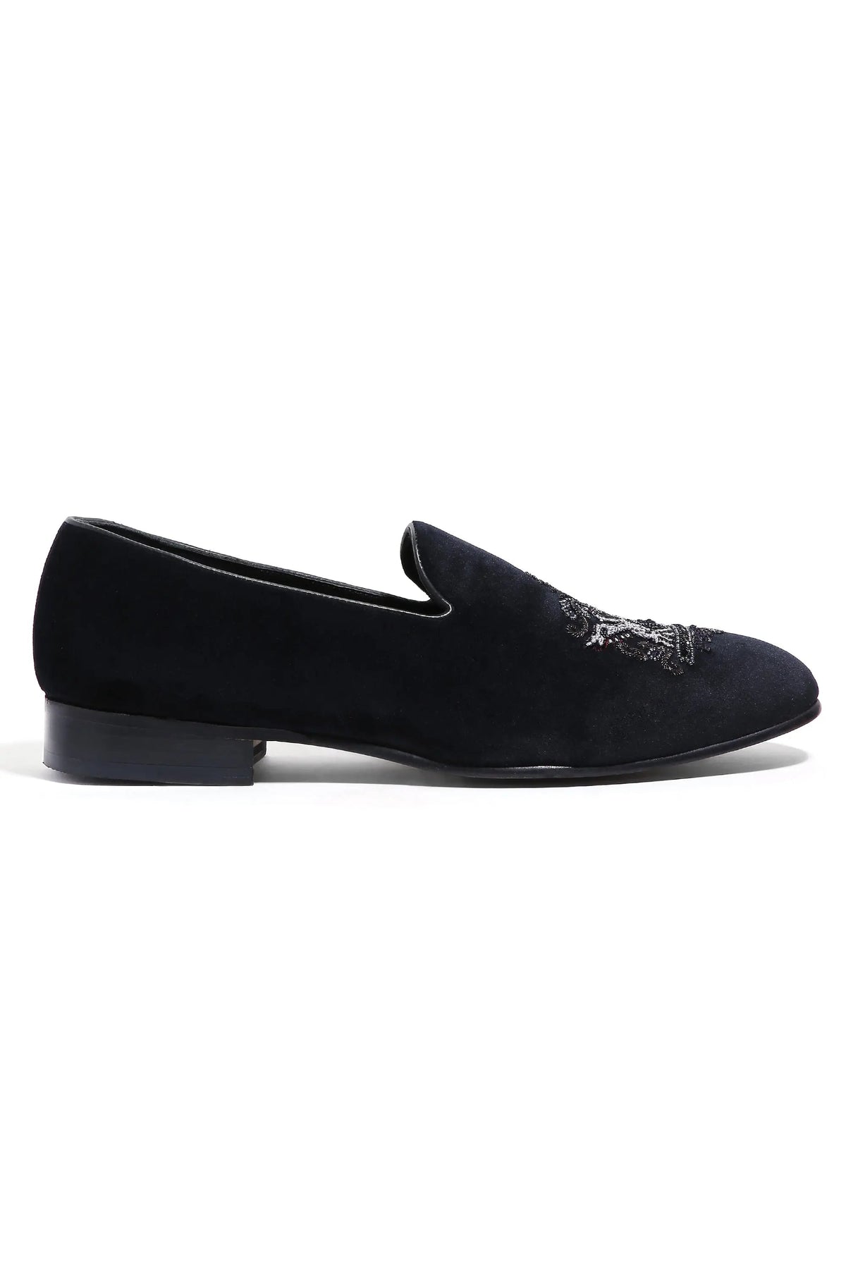 Crowned Swan Velvet Elegance Slip-Ons - Asuka Couture