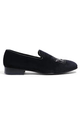 Crowned Swan Velvet Elegance Slip-Ons - Asuka Couture