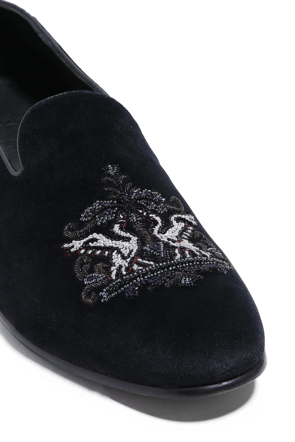 Crowned Swan Velvet Elegance Slip-Ons - Asuka Couture