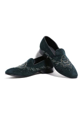 Regal Emerald Emblem Slip-Ons - Asuka Couture