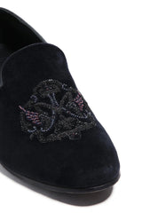 Noir Opulence Velvet Slip-Ons - Asuka Couture