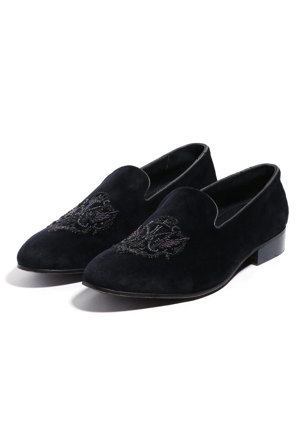 Noir Opulence Velvet Slip-Ons - Asuka Couture