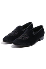 Noir Opulence Velvet Slip-Ons - Asuka Couture