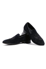 Noir Opulence Velvet Slip-Ons - Asuka Couture