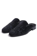 Midnight Geometry Velvet Mules - Asuka Couture