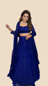 Electric blue lehenga