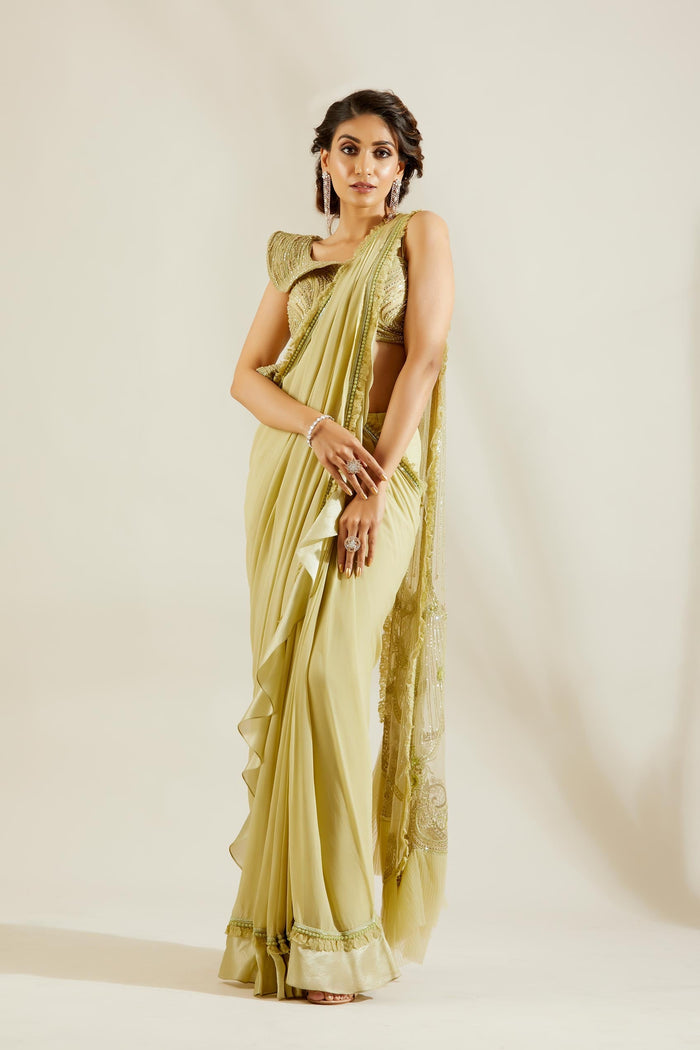 Tea Green Saree