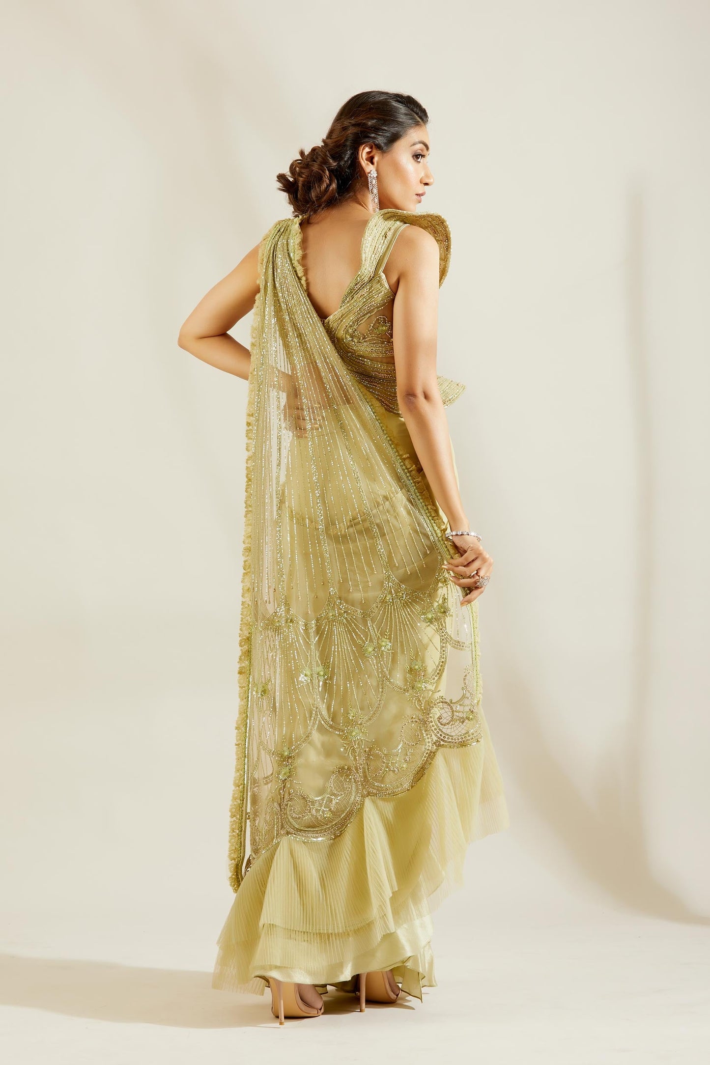 Tea Green Saree