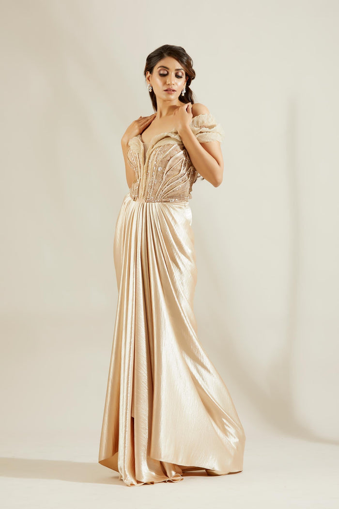 Barley Beige drape Saree