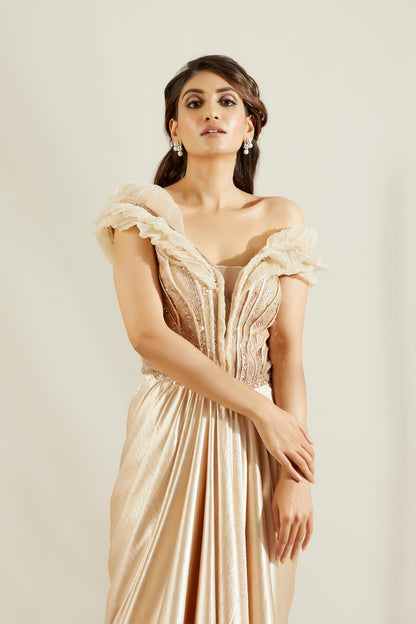 Barley Beige drape Saree