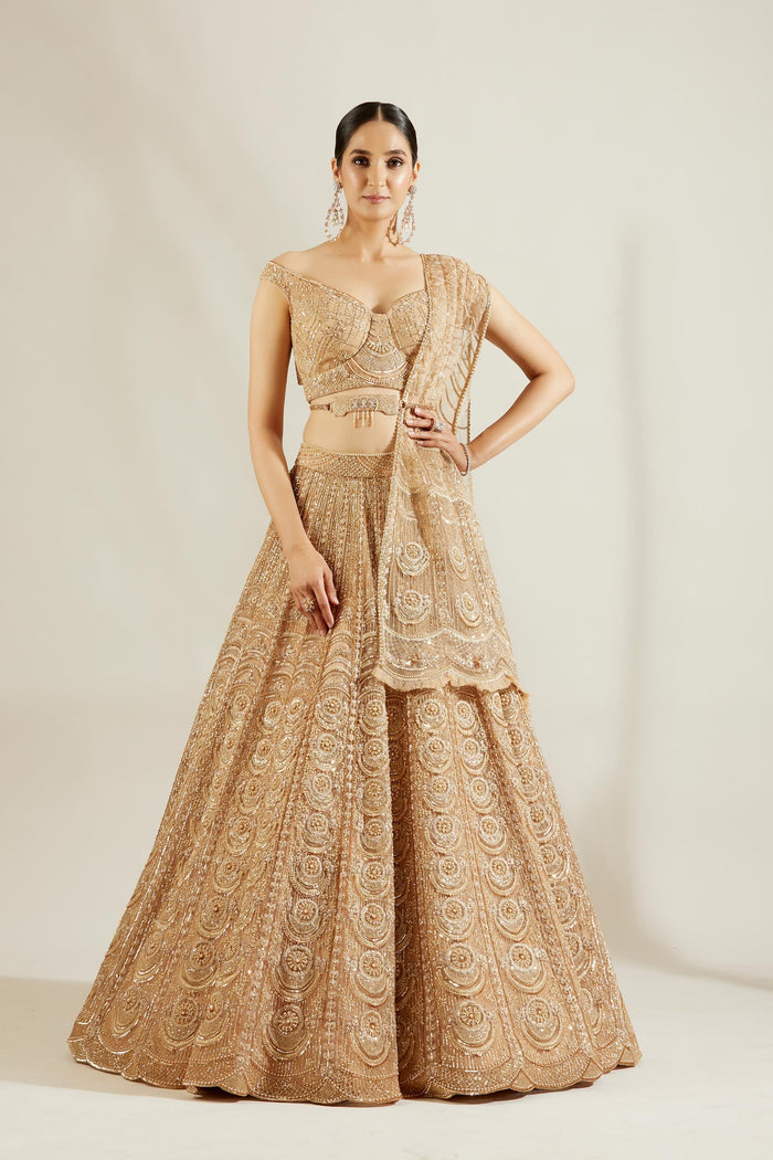 Tuscany gold mandala lehenga