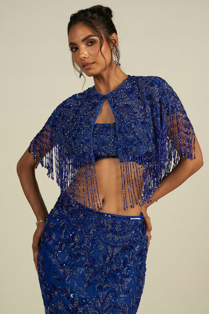 ELECTRIC BLUE SKIRT SET