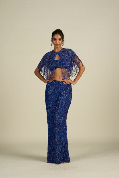 ELECTRIC BLUE SKIRT SET