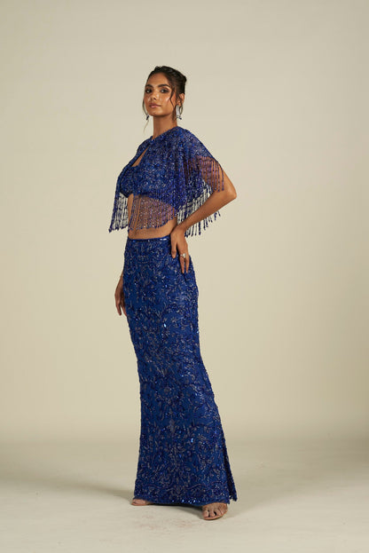 ELECTRIC BLUE SKIRT SET