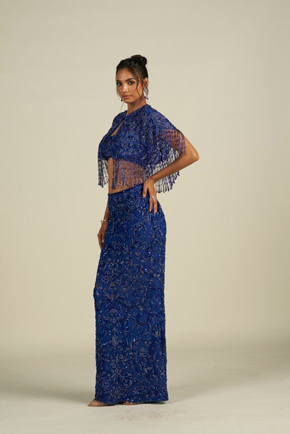 ELECTRIC BLUE SKIRT SET