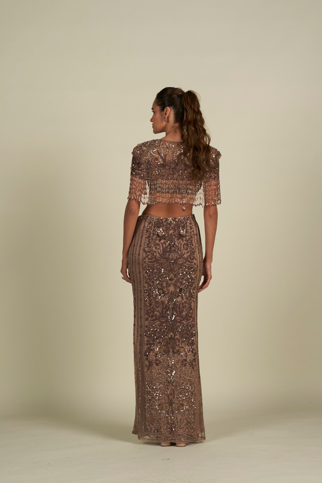 BROWN SKIRT SET