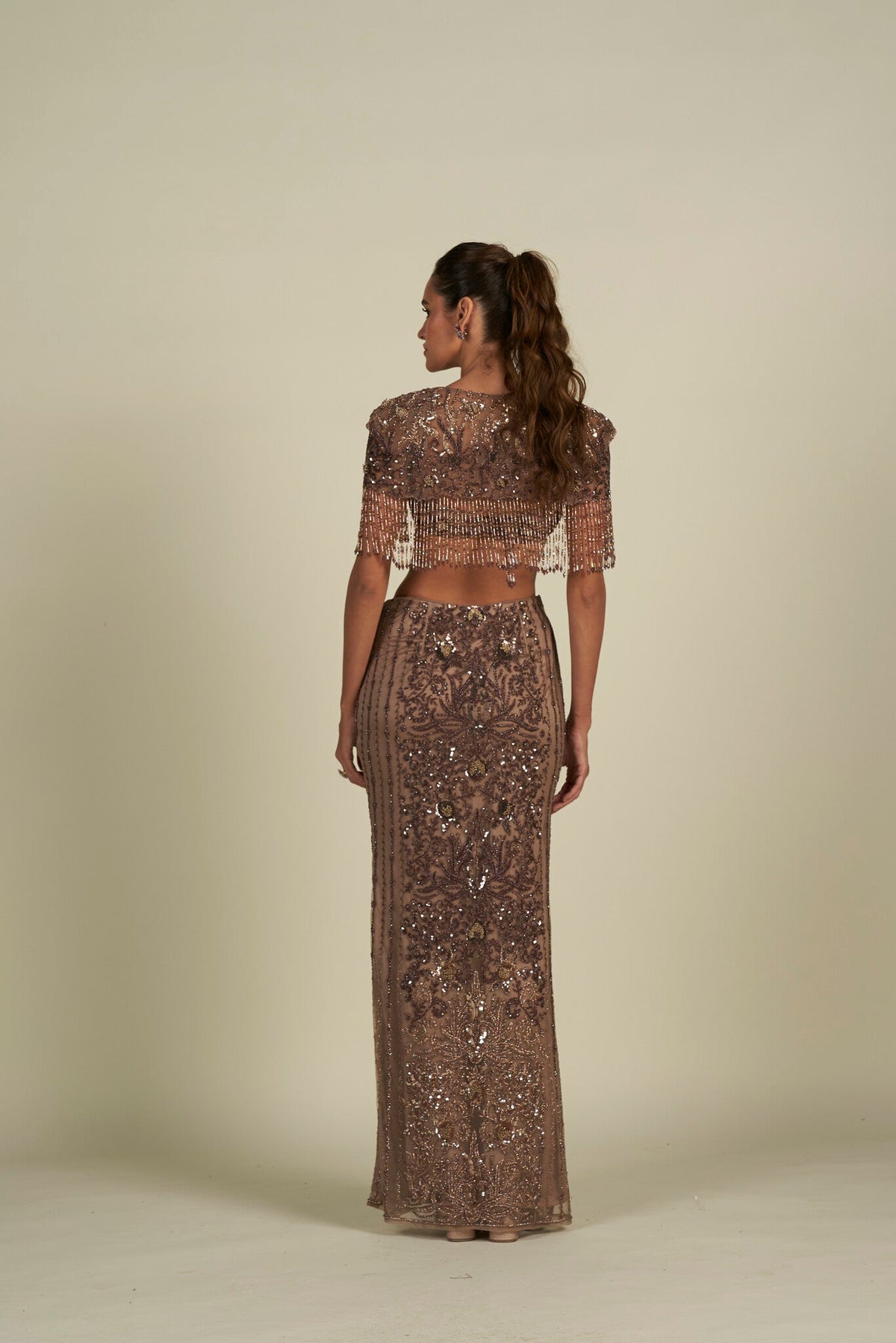 BROWN SKIRT SET