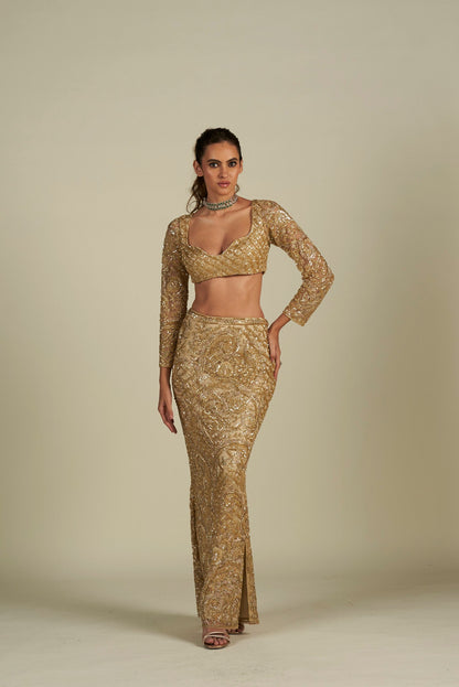 GOLD SKIRT SET