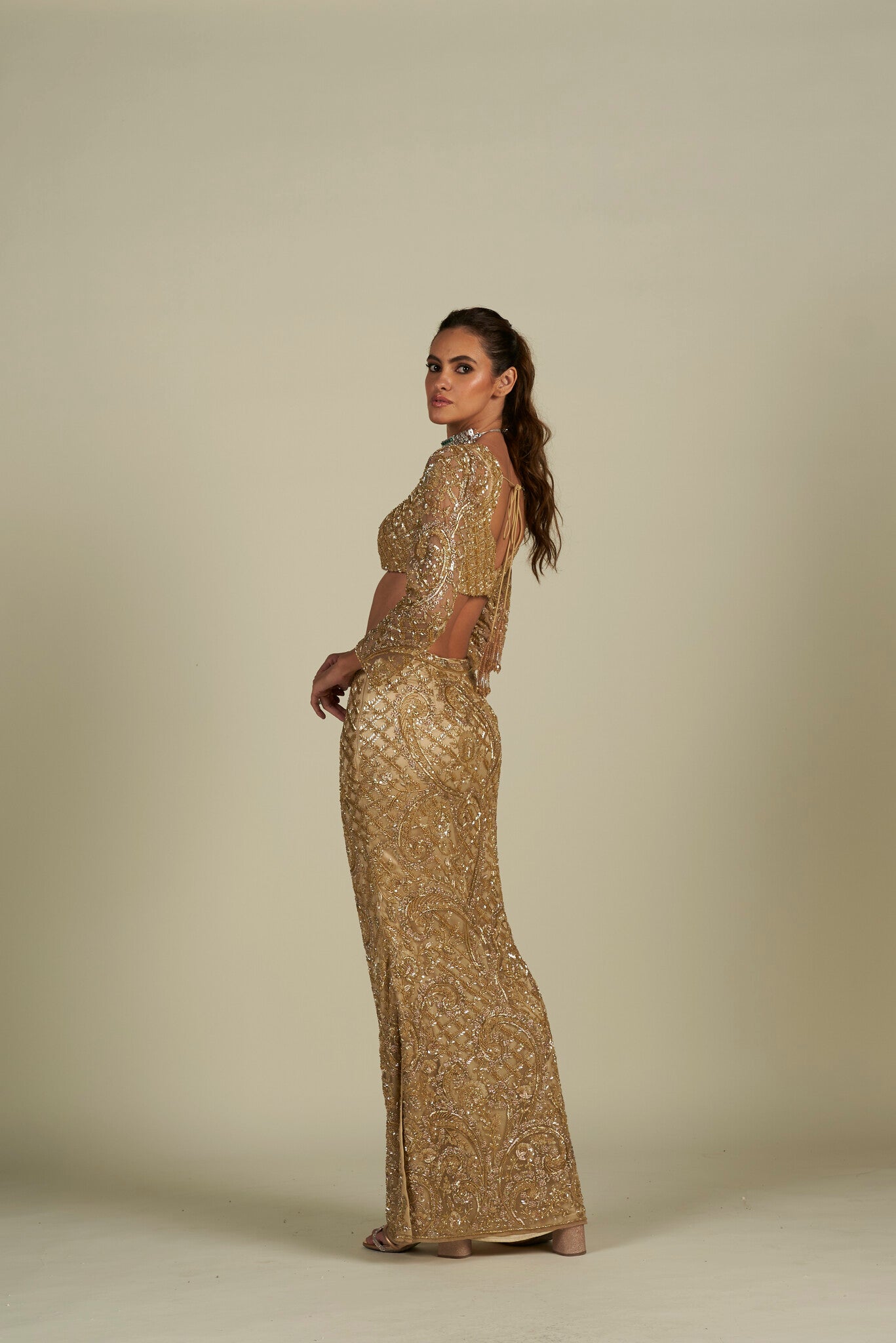 GOLD SKIRT SET