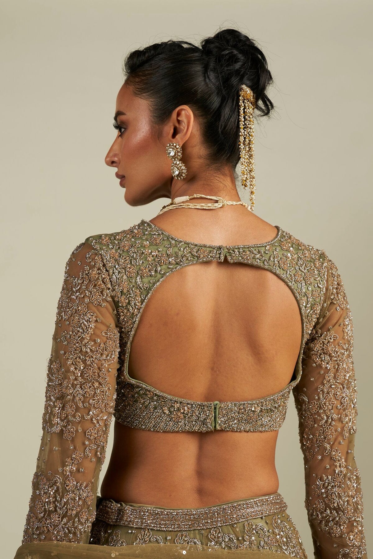 FIZA GREEN LEHENGA
