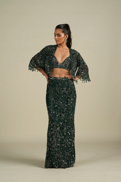 GREEN SKIRT SET