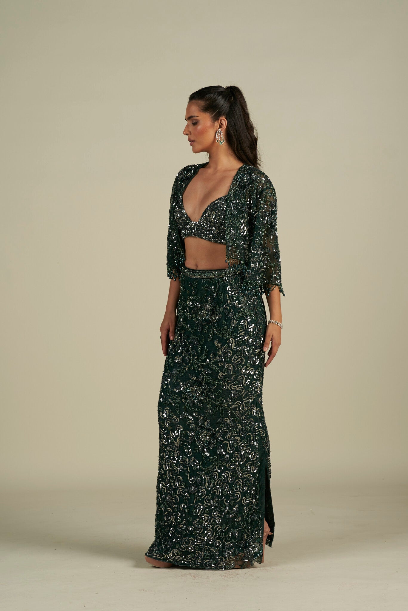 GREEN SKIRT SET