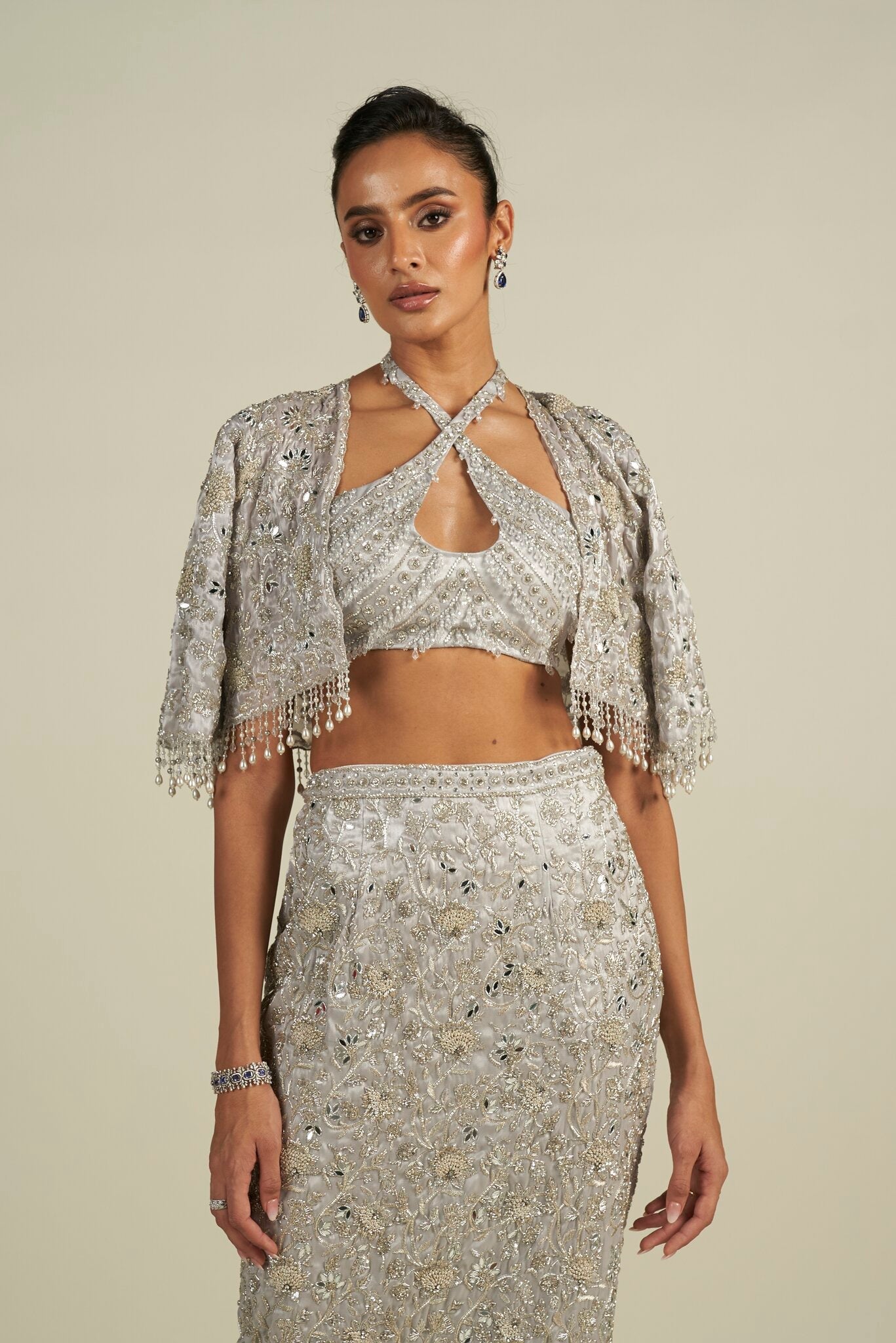 GREY SKIRT SET
