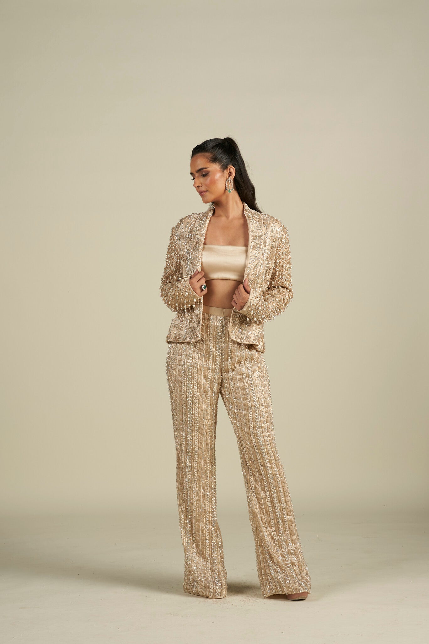 IVORY PANT SUIT SET