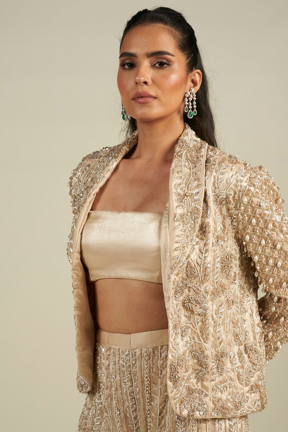 IVORY PANT SUIT SET
