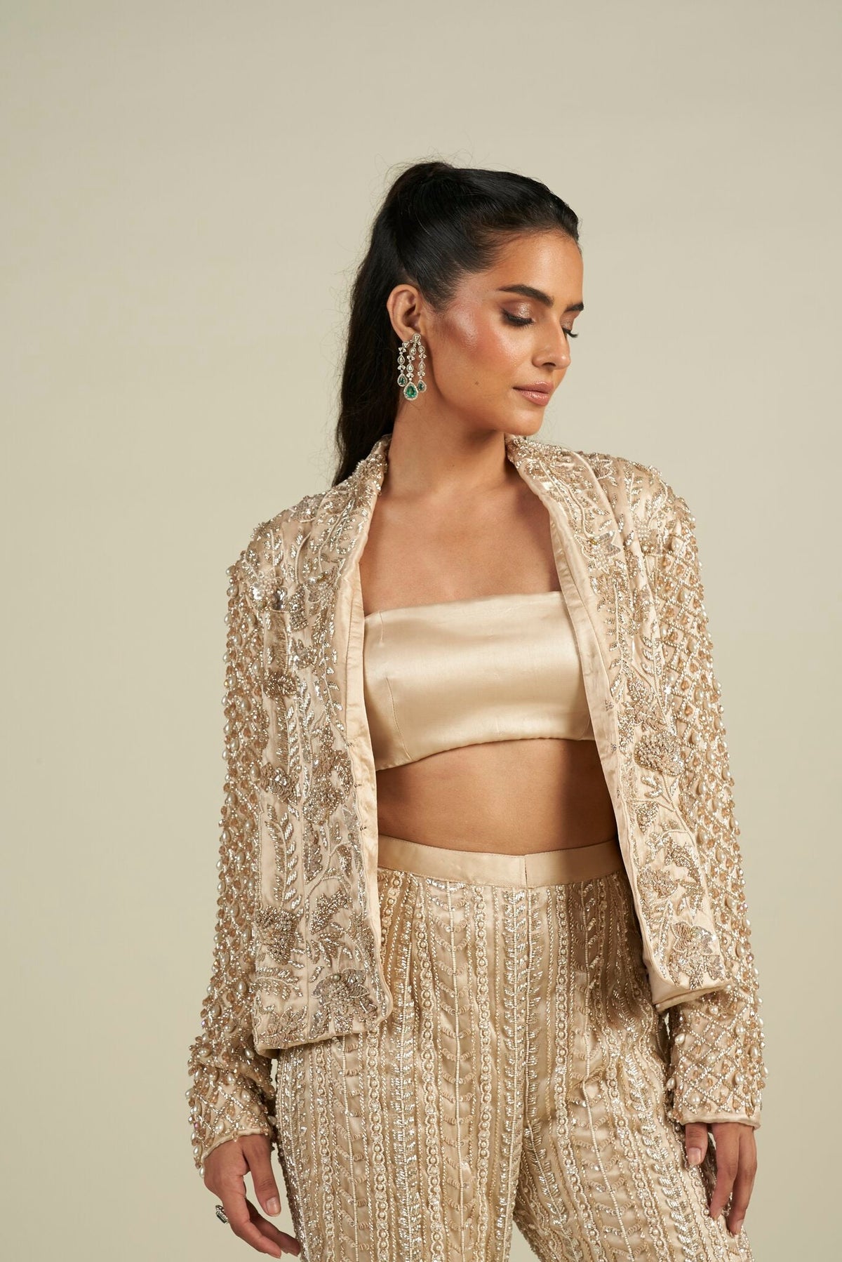 IVORY PANT SUIT SET