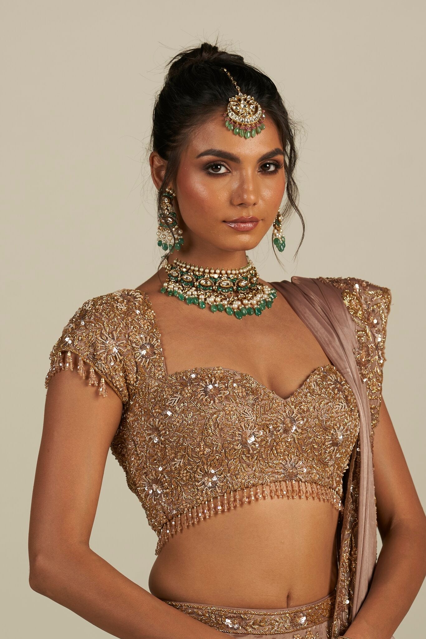 BROWN LEHENGA