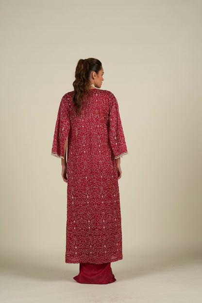 FUCHSIA PINK LONG CAPE