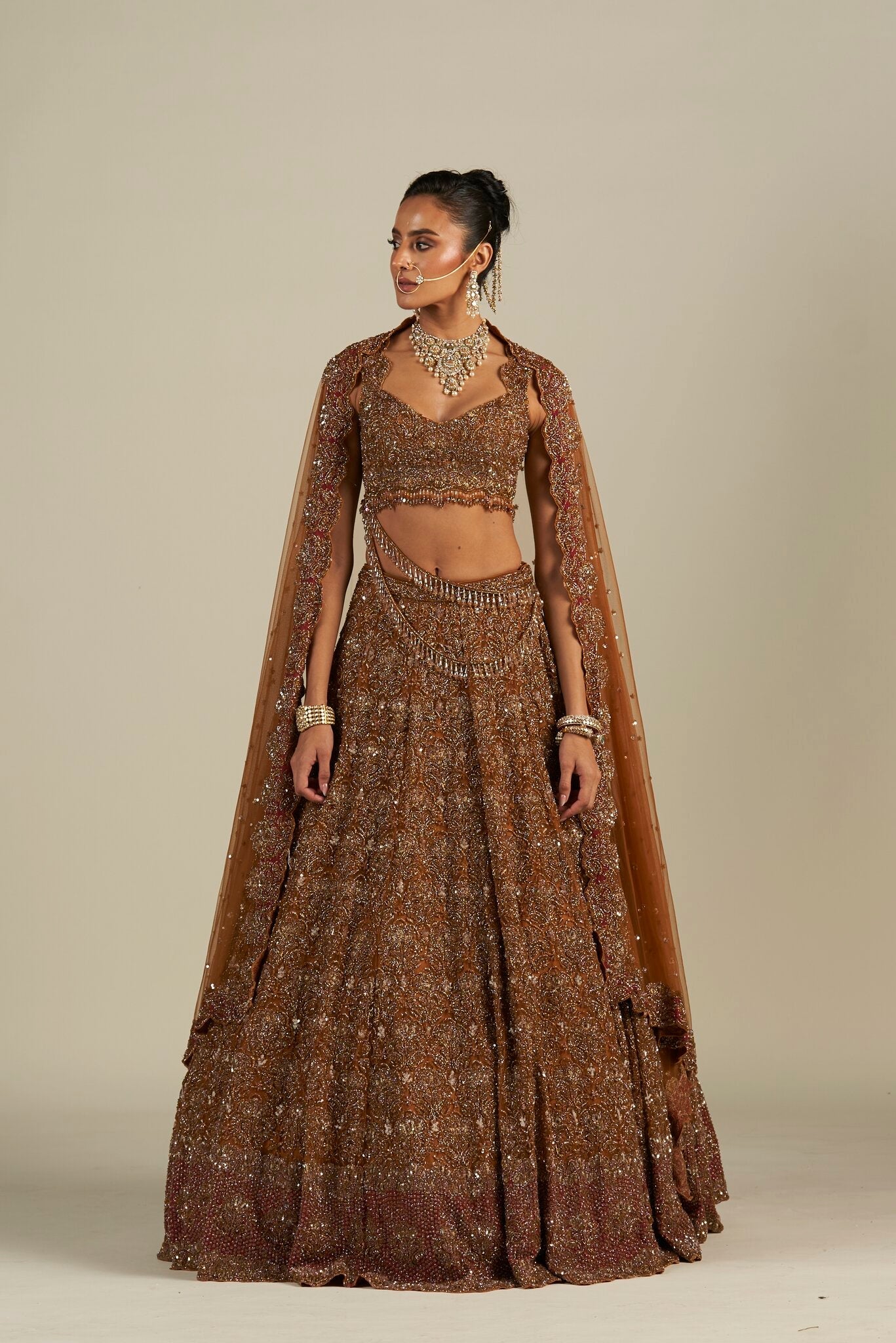 RUST RED LEHENGA