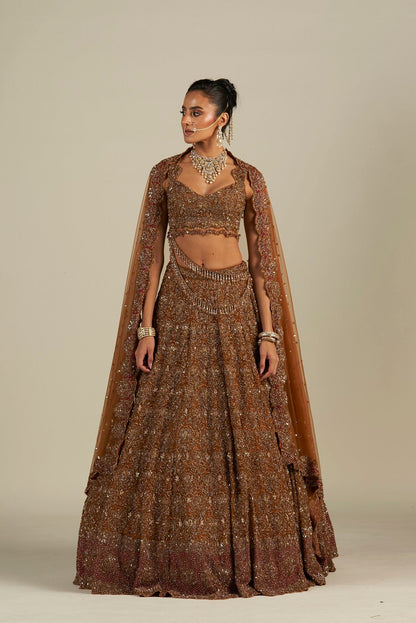 RUST RED LEHENGA