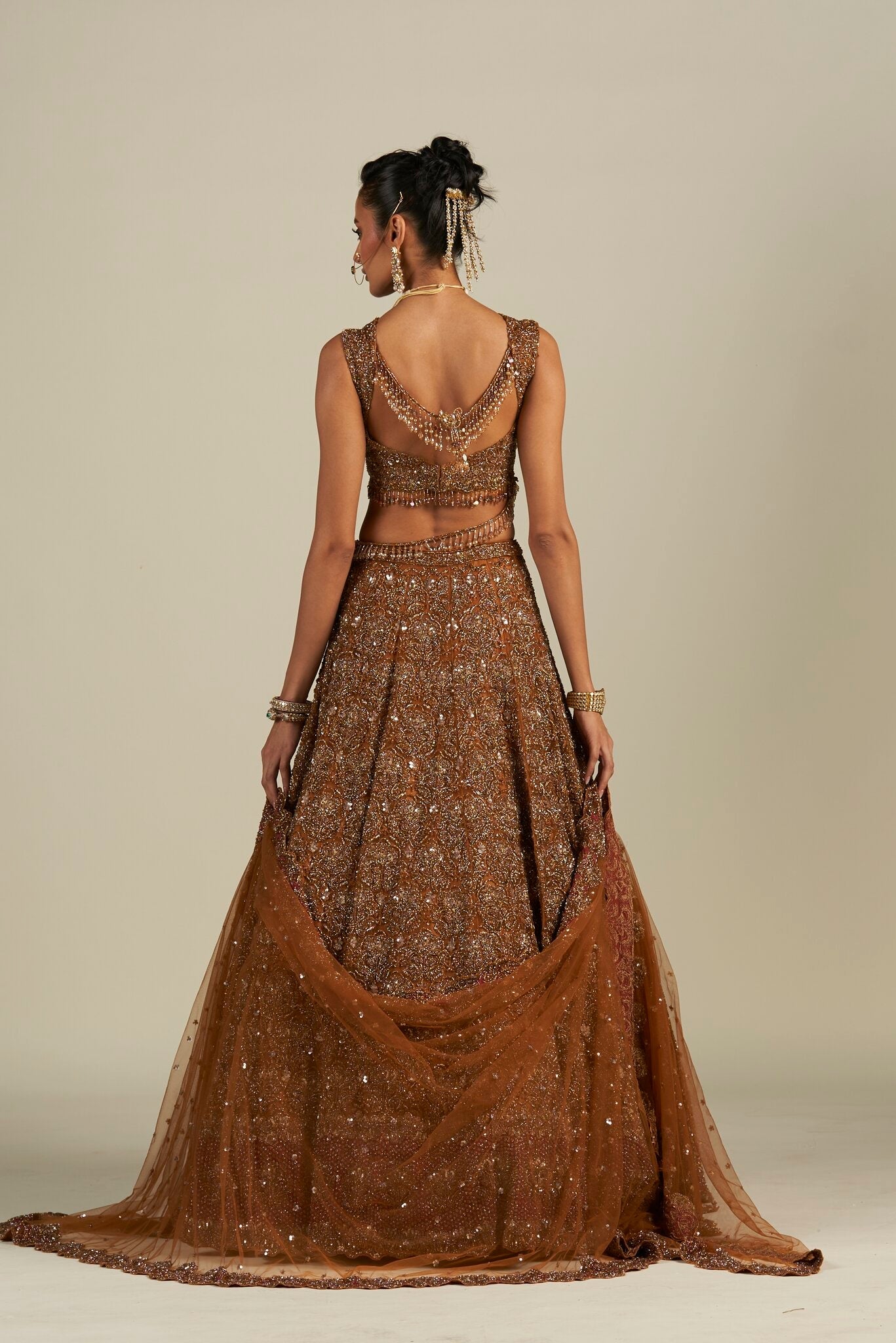 RUST RED LEHENGA