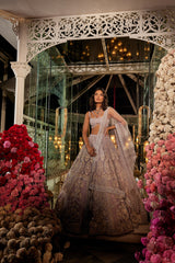 purple lehenga bridal