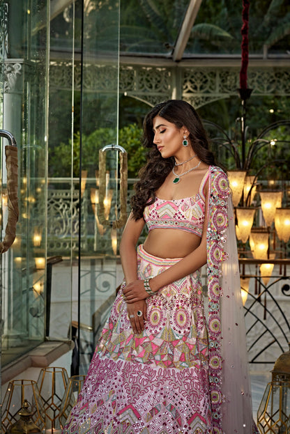 multi color wedding lehenga