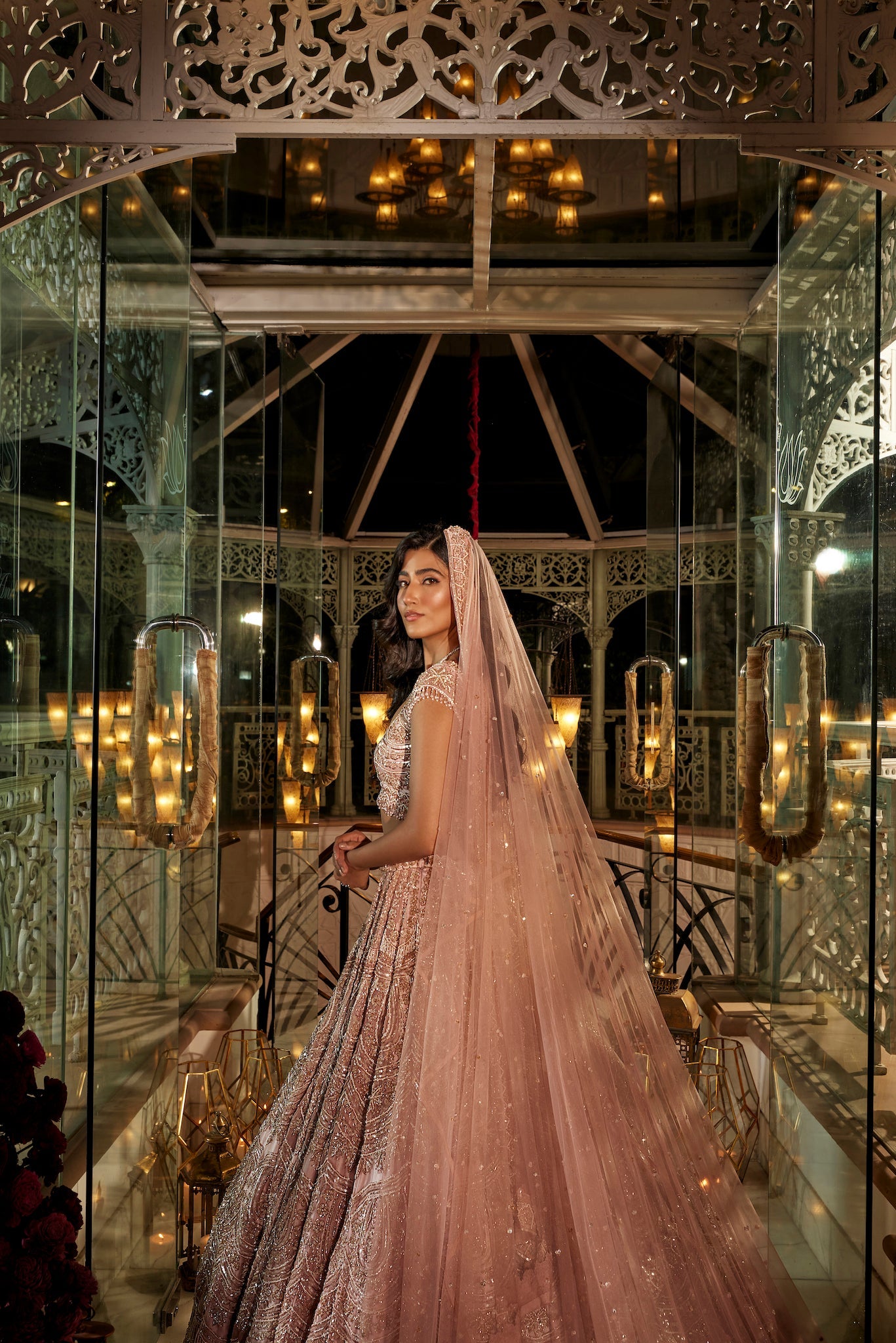pink color lehenga