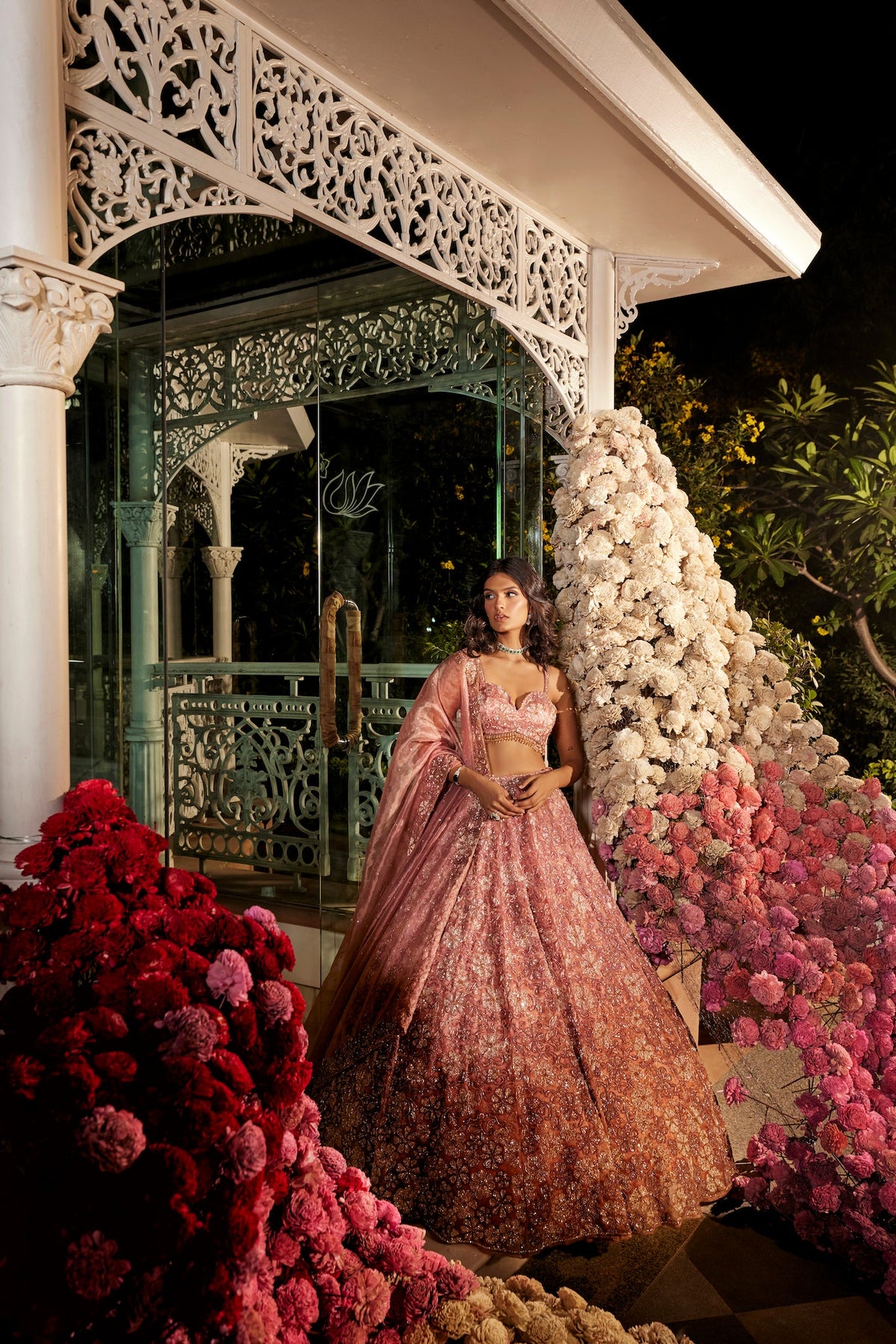 onion pink lehenga