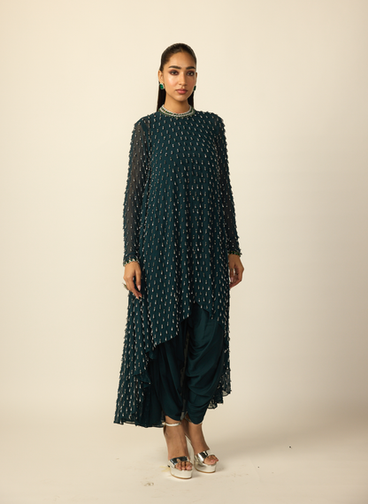 Dark Teal Drop Kurta Set